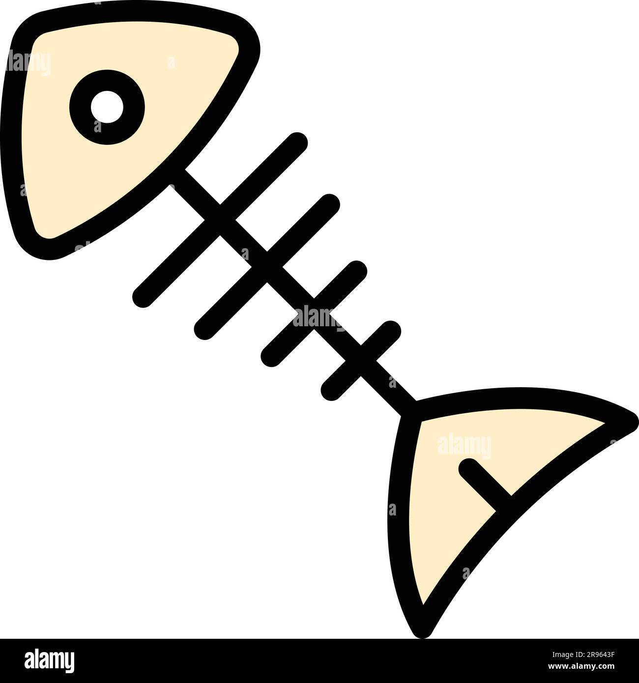 Cat fish bones icon. Outline Cat fish bones vector icon for web design