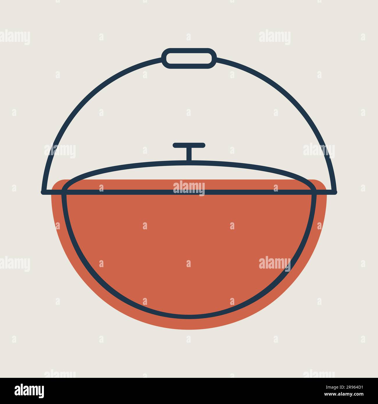 Camping cauldron from metal vector icon. Kitchen appliance. Graph ...