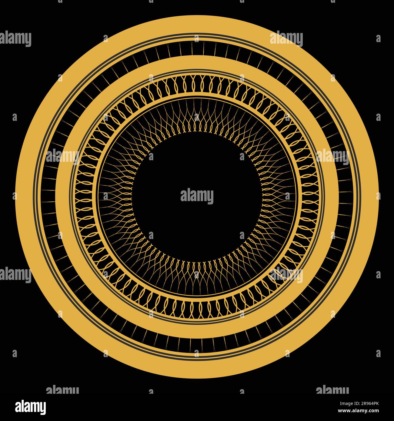 Circular Design in gold gradient circular pattern geometric vector Stock Vector