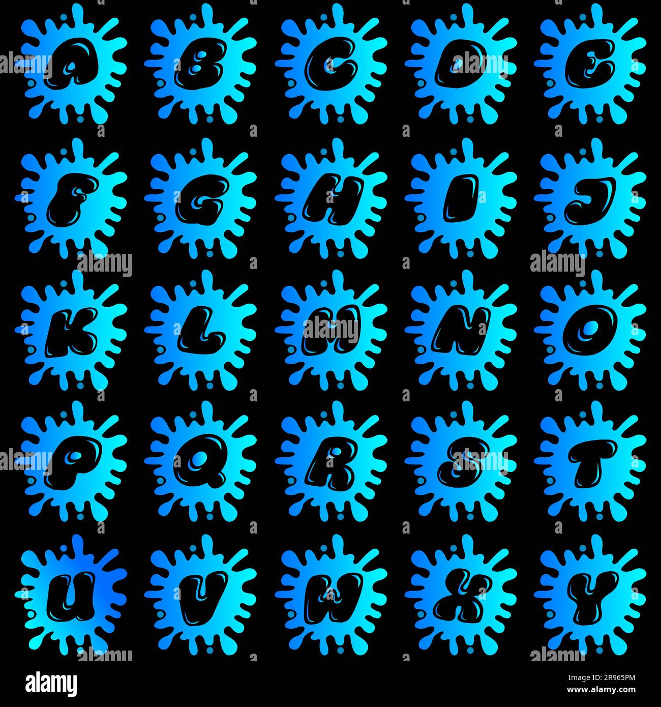 set of alphabets with spalsh elements