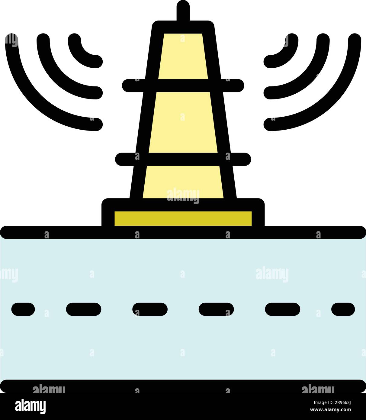 Signal wireless tower icon. Outline Signal wireless tower vector icon ...
