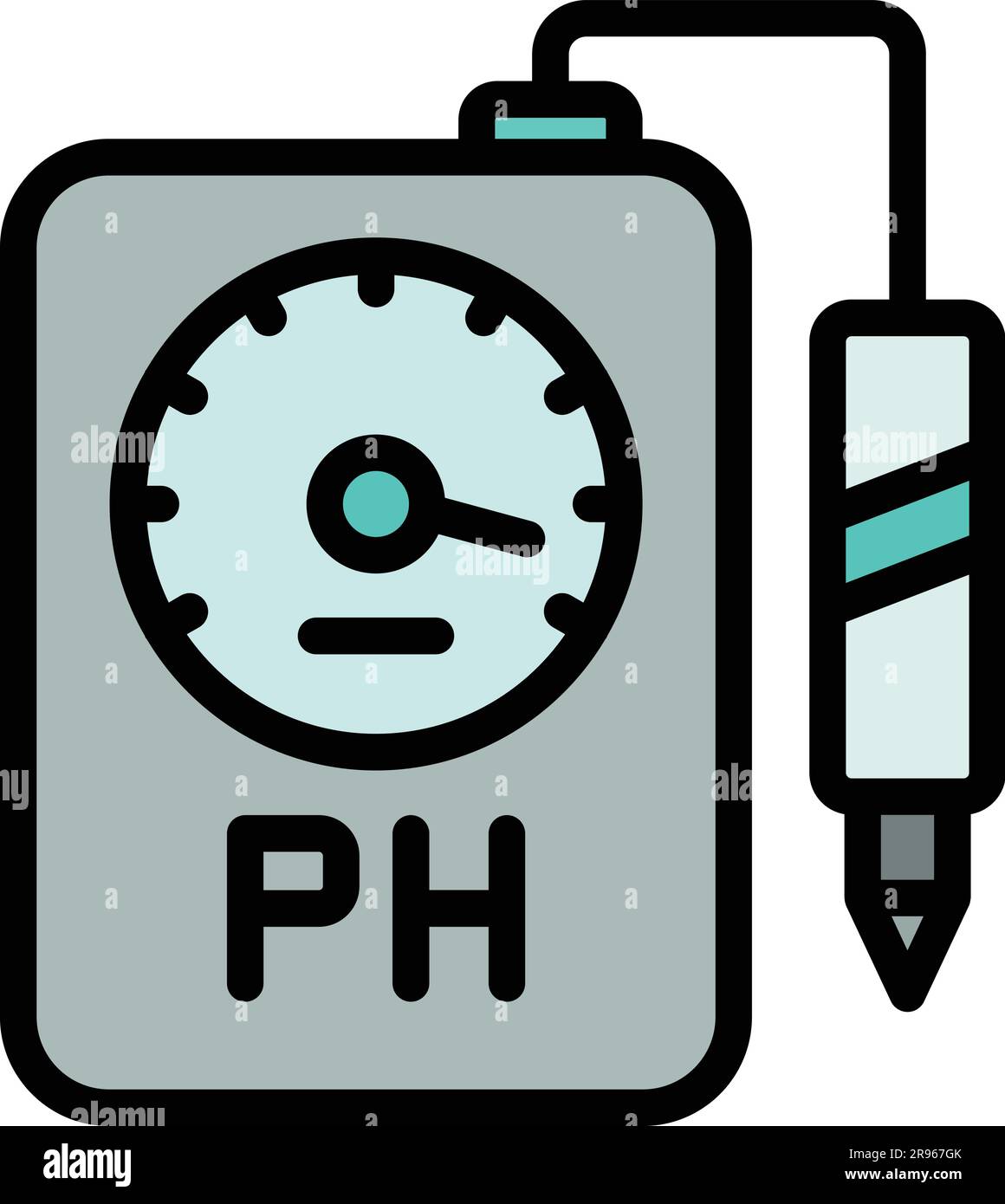 Analysis ph meter icon. Outline Analysis ph meter vector icon for web