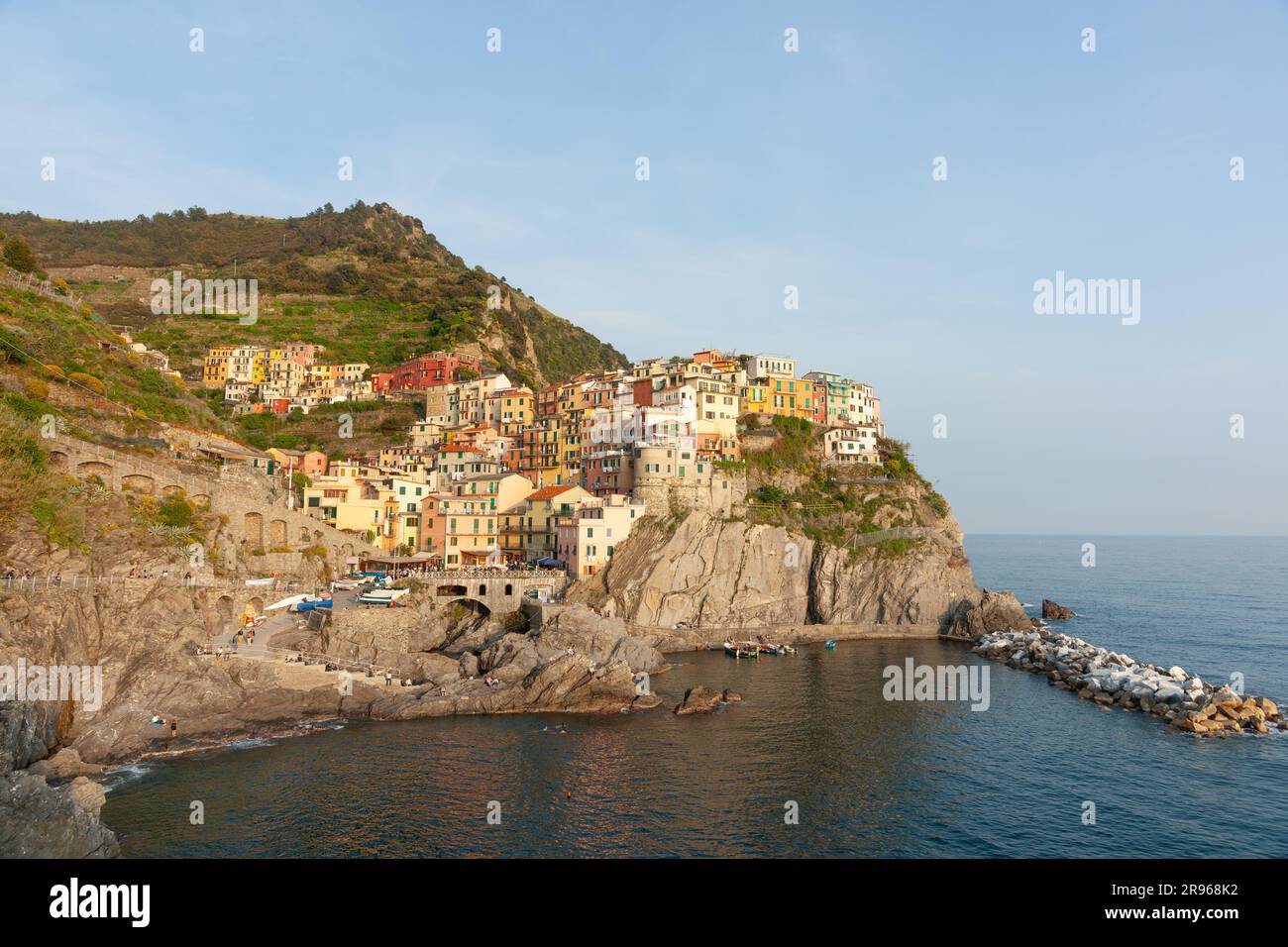 Manarola Italy April 25 2011; Traditional colourful Mediterranean