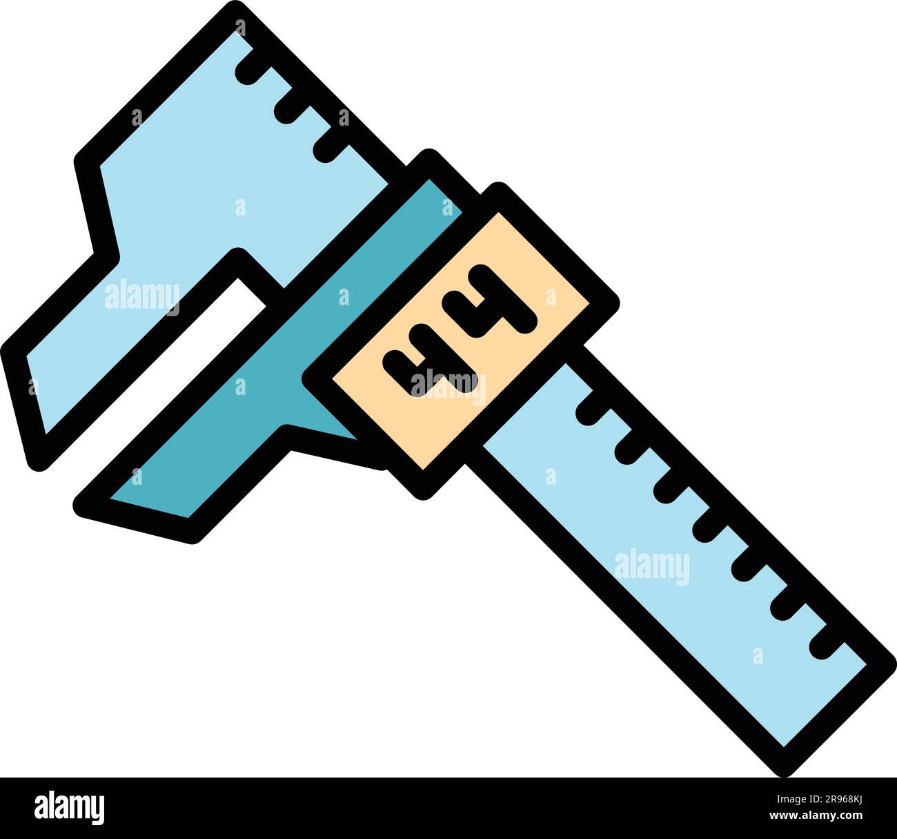 Digital micrometer ruler icon. Outline Digital micrometer ruler vector