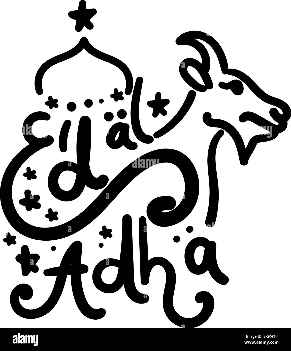 Hand Drawn Of Eid Al Adha Text Doodle Of Eid Al Adha Text Illustration hand-drawn-of-eid-al-adha-text-doodle-of-eid-al-adha-text-illustration