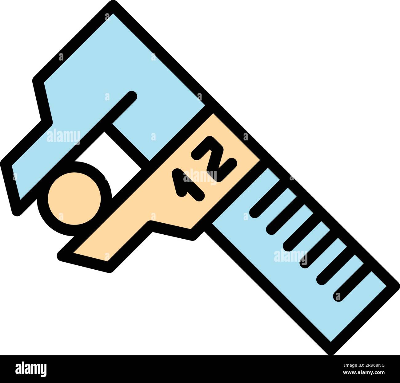 Digital micrometer device icon. Outline Digital micrometer device