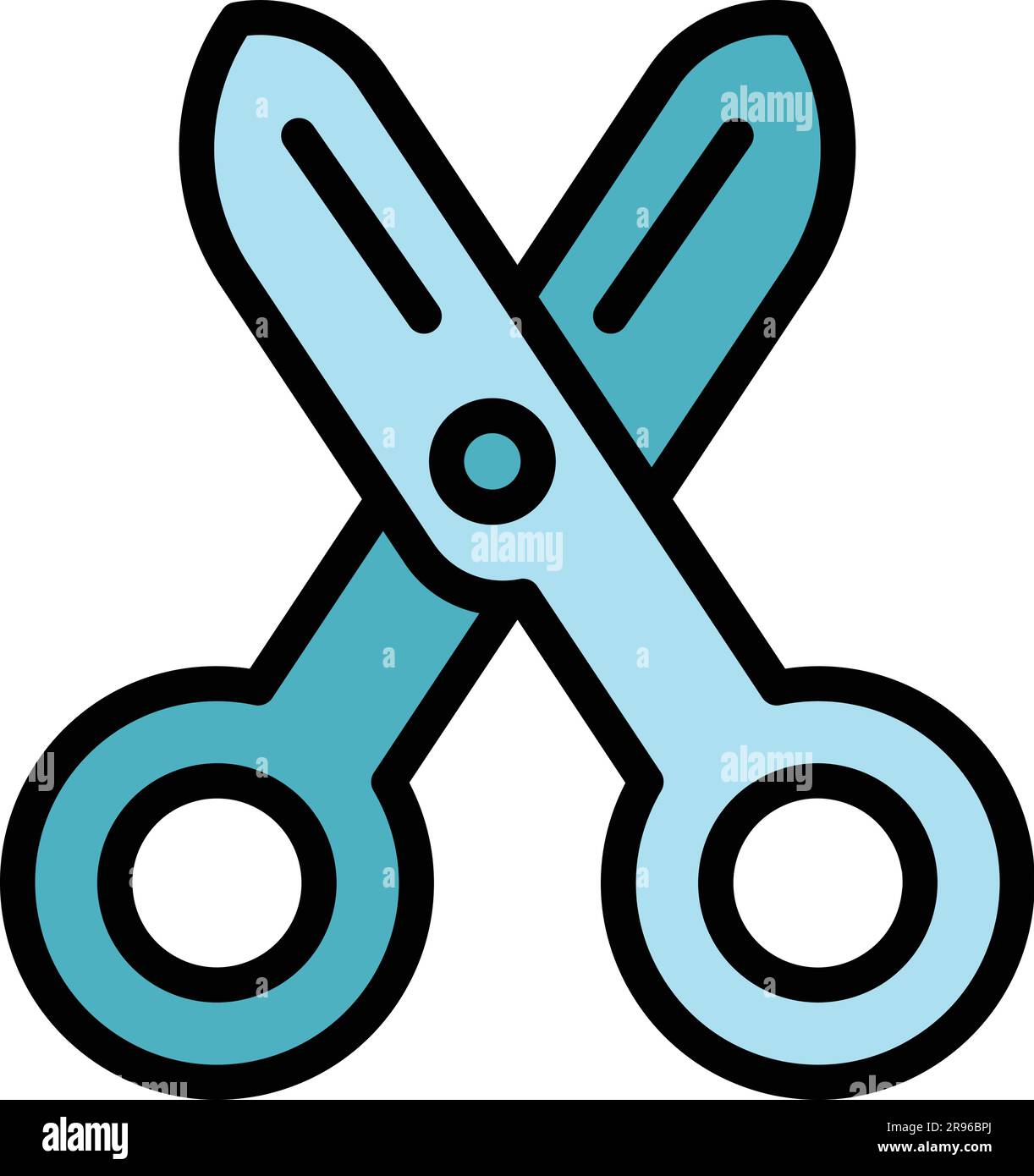 Curly hair scissors icon. Outline Curly hair scissors vector icon for