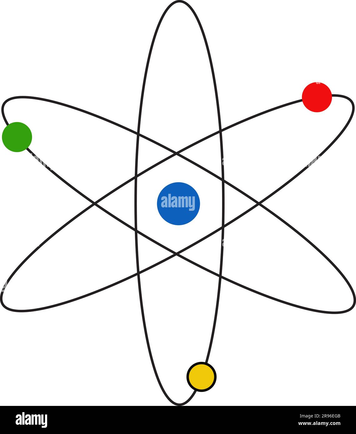 Nucleus atom icon vector on white Stock Photo - Alamy