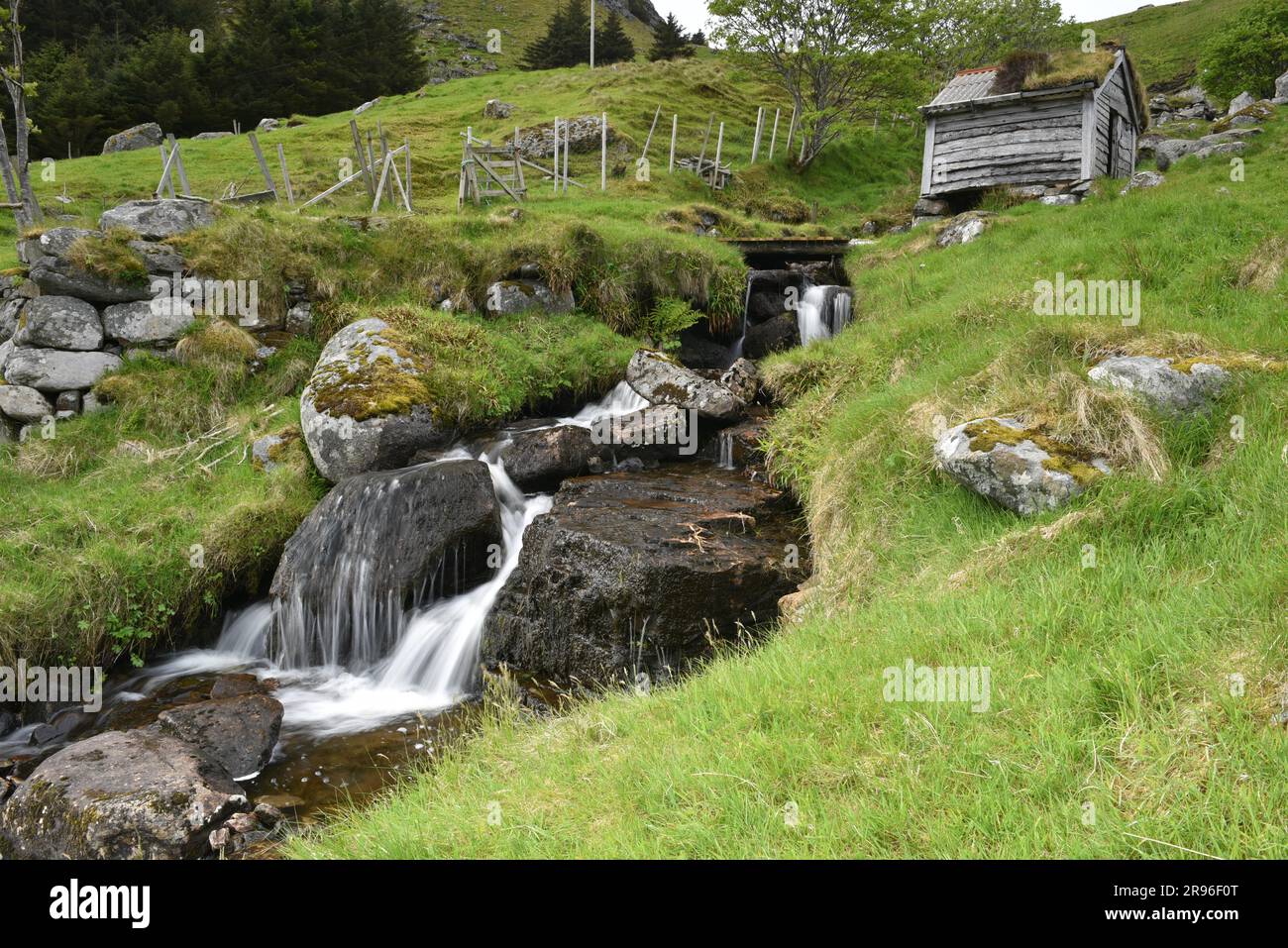 Mill house, mill cottage by a stream in Norway Stock Photo Alamy