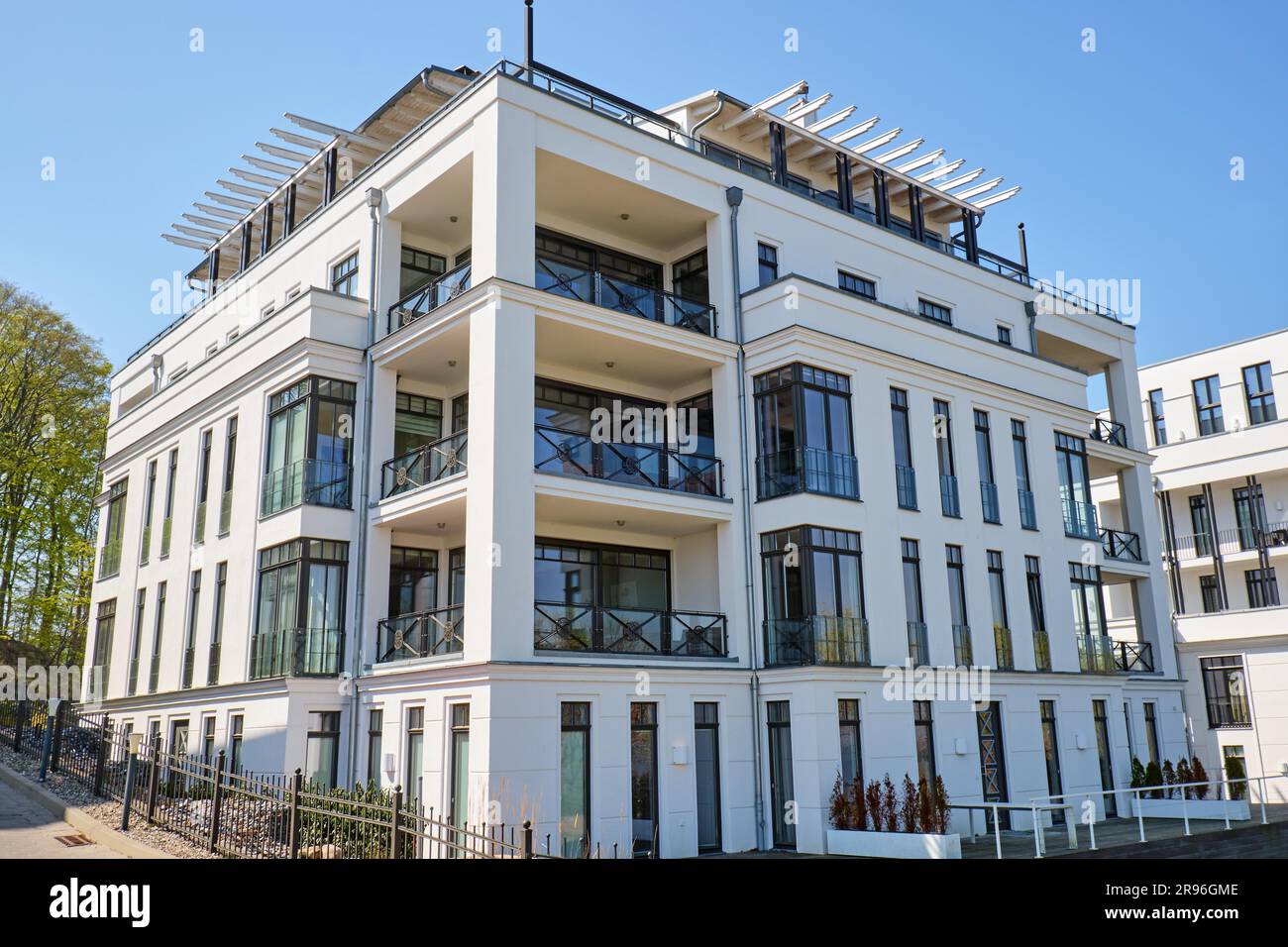 Modern white apartment building seen in Berlin, Germany Stock Photo - Alamy
