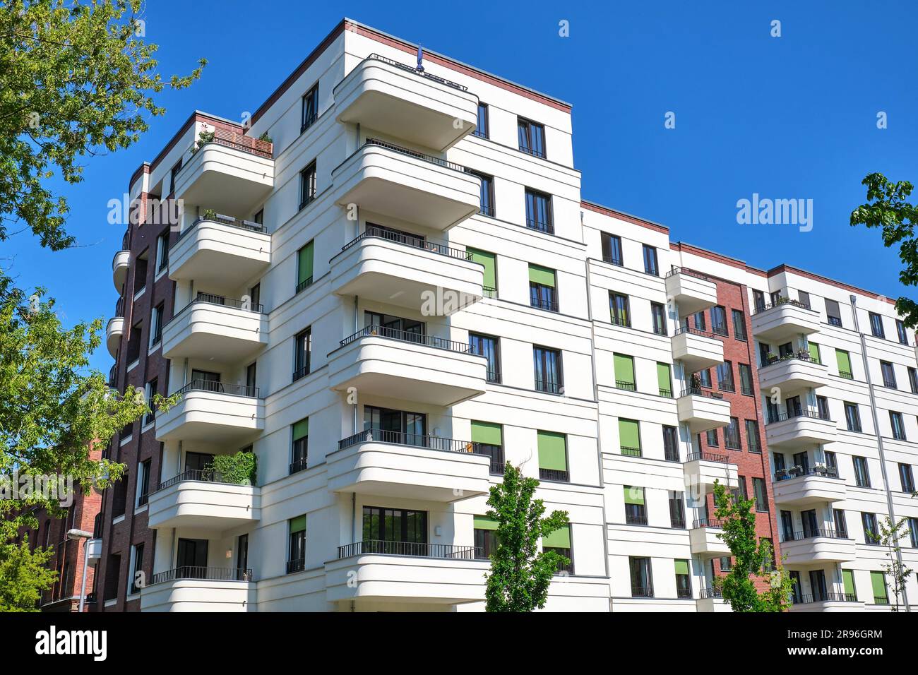 Modern white apartment building seen in Berlin, Germany Stock Photo - Alamy