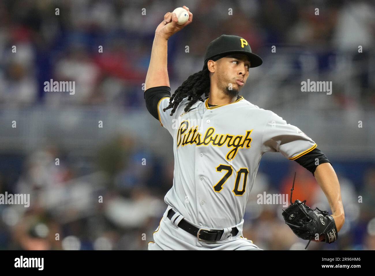 Pittsburgh Pirates starting pitcher Osvaldo Bido throws during the first  inning of a baseball game against the Miami Marlins, Saturday, June 24, 2023,  in Miami. (AP Photo/Lynne Sladky Stock Photo - Alamy