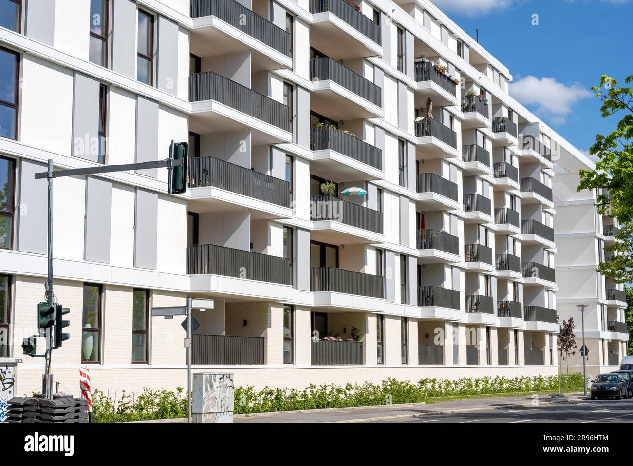 Modern white apartment building seen in Berlin, Germany Stock Photo - Alamy