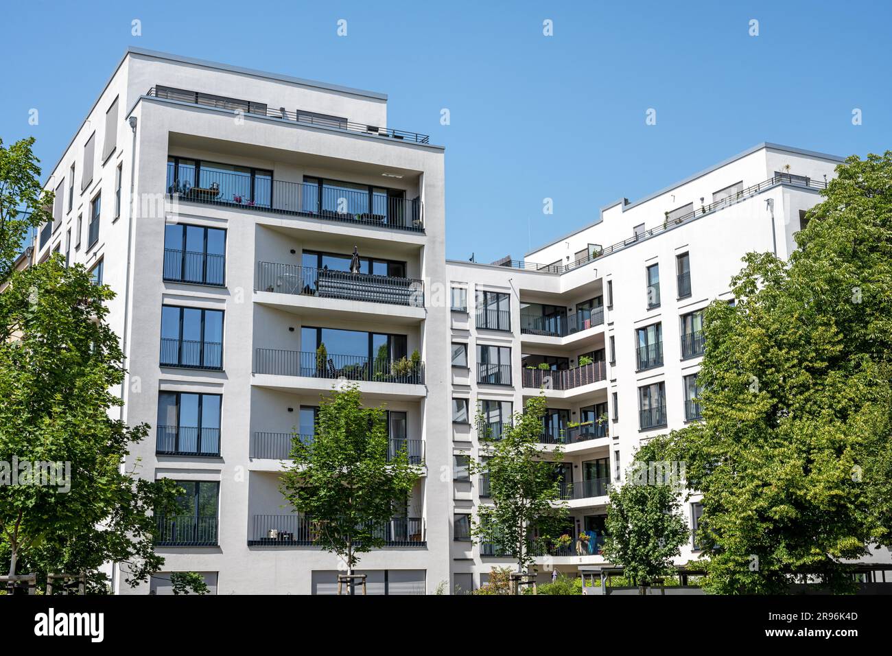 Modern white apartment building in Berlin, Germany Stock Photo - Alamy