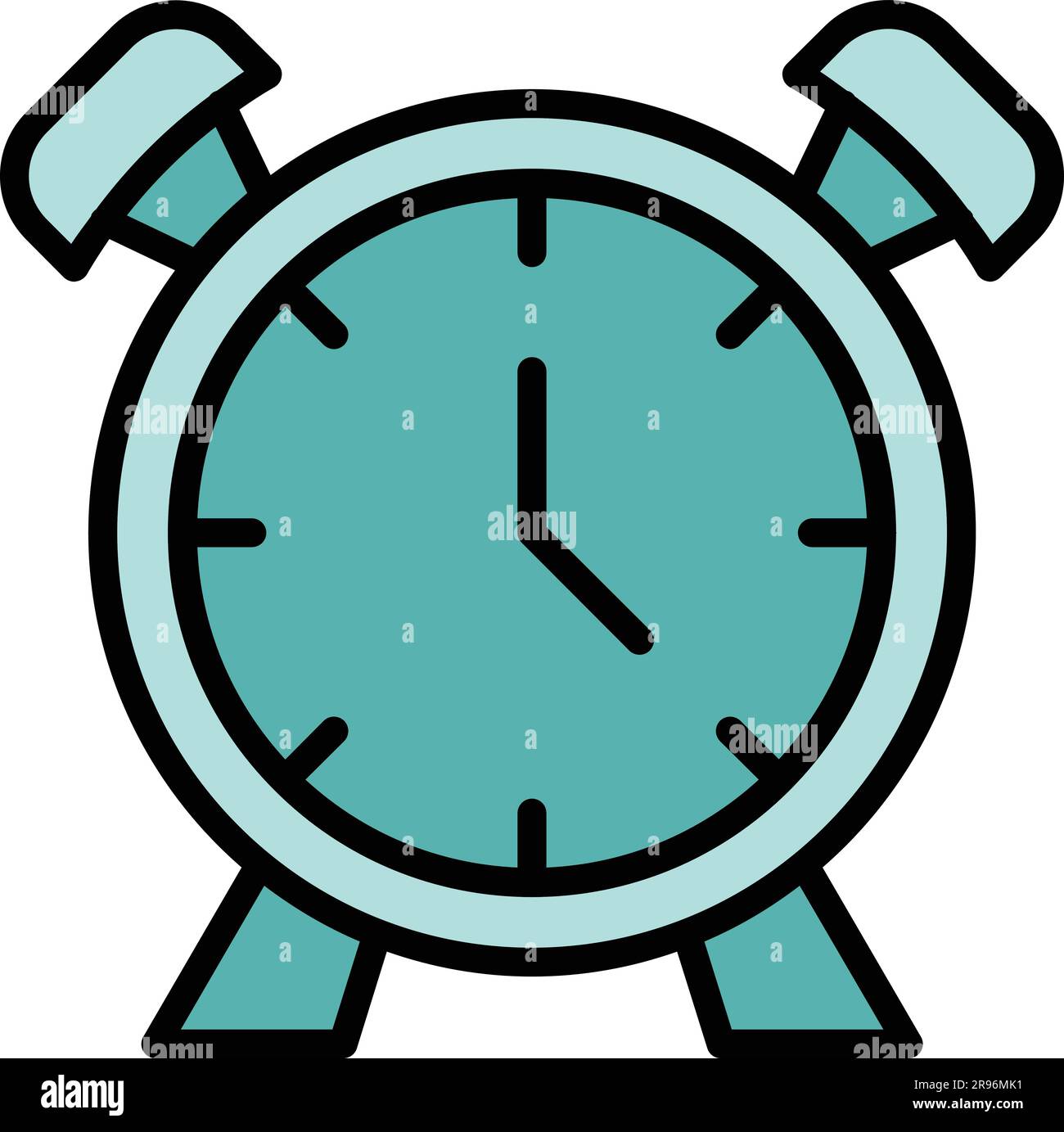 Late work alarm clock icon. Outline Late work alarm clock vector icon