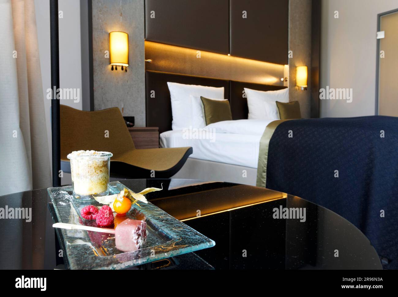 Guest rooms at the Hotel Steigenberger Berlin, Germany Stock Photo