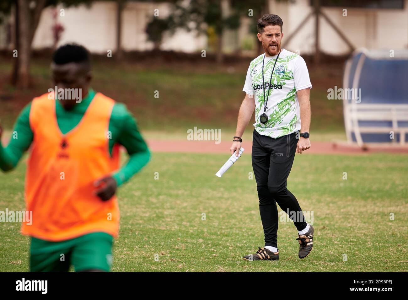 Nairobi, Kenya. 23 Jun 2023. Johnathan MCKINSTRY observes training. Gor Mahia in training ahead
