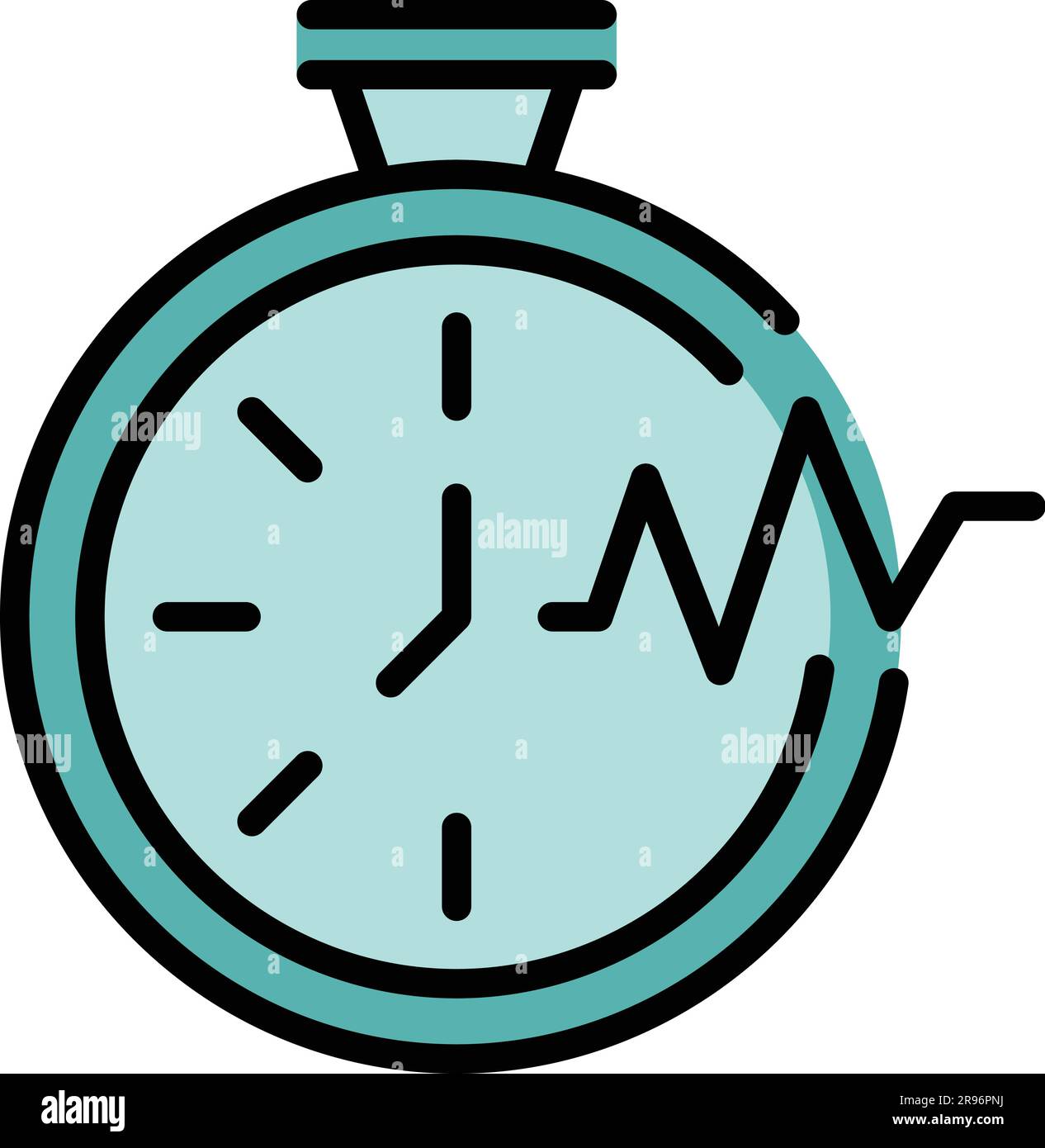 Late work stopwatch icon. Outline Late work stopwatch vector icon for