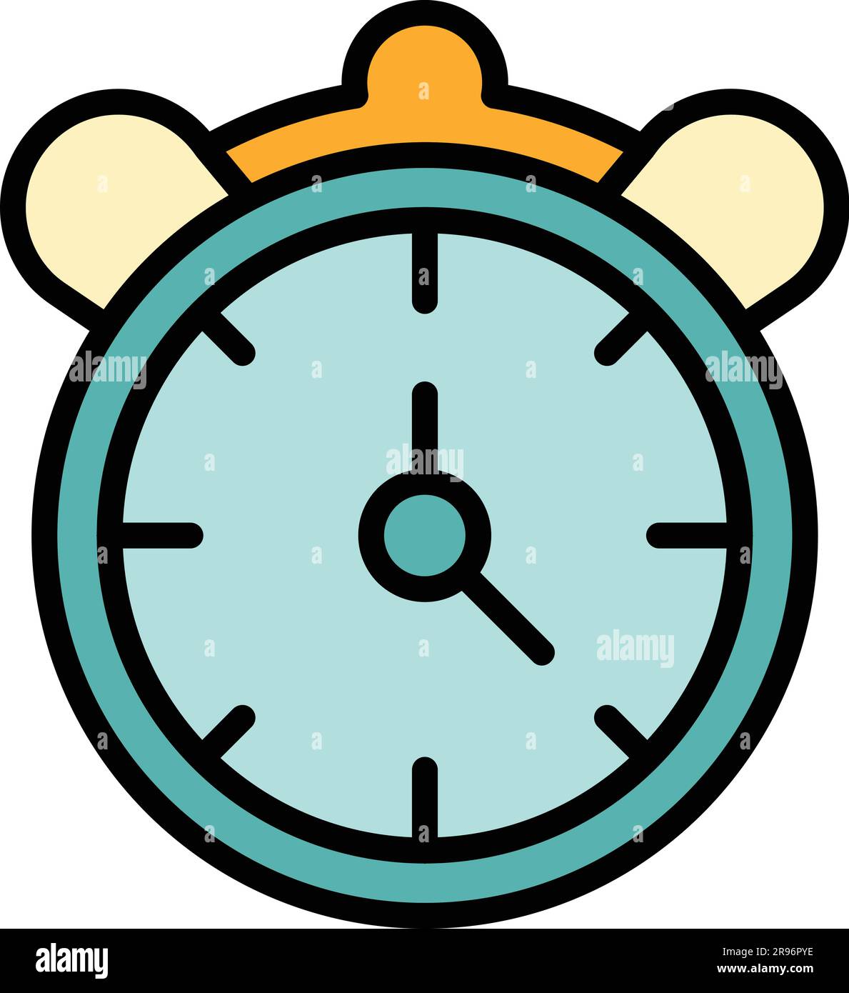 Late work alarm clock icon. Outline Late work alarm clock vector icon ...