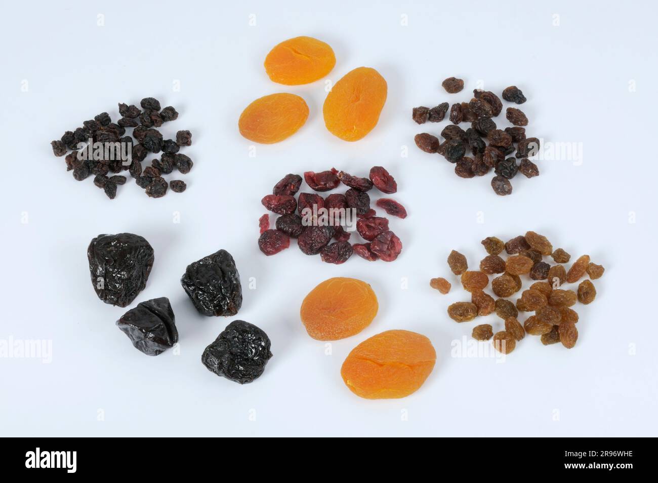 Dried fruit, apricots, currants, sultanas, plums, dried fruit, dried Stock Photo