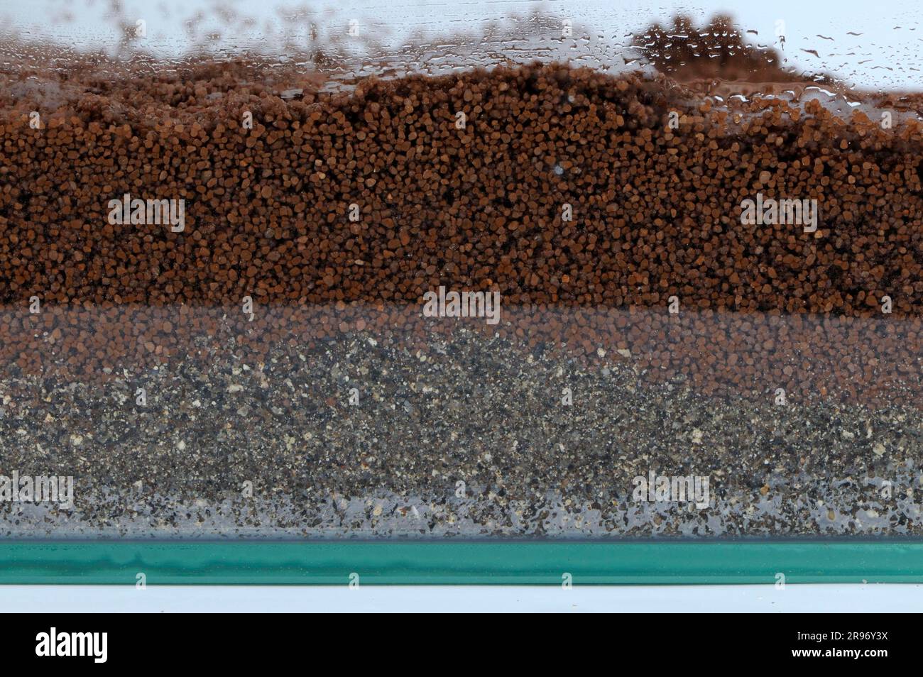 Nutrient soil and shrimp gravel in nano aquarium, nutrient soil Stock