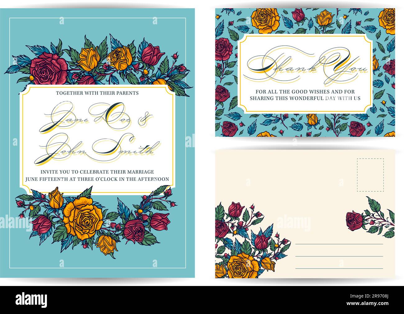 Vintage style invitation for wedding save the day Vector Image