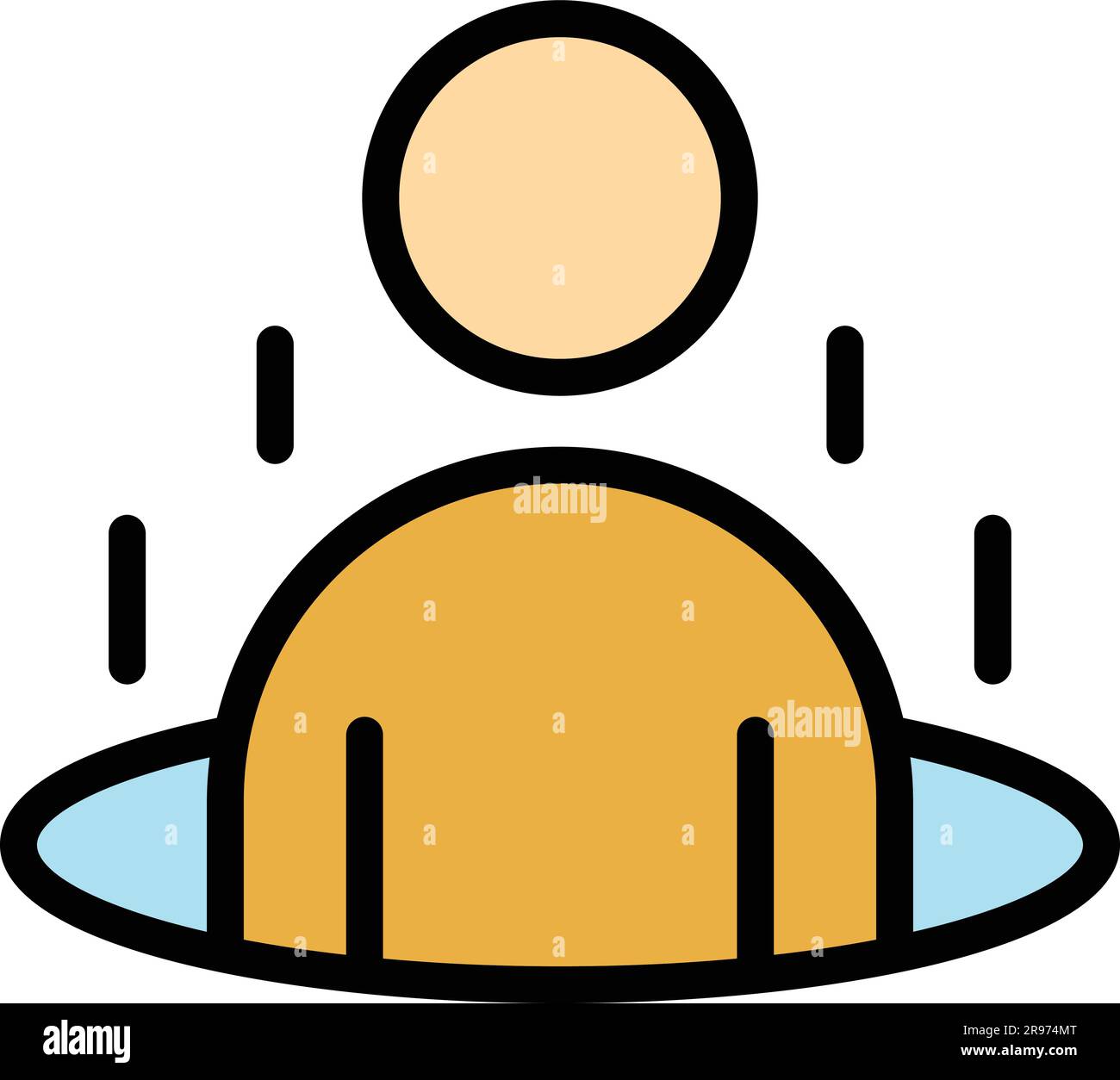 Man hologram projection icon. Outline Man hologram projection vector ...