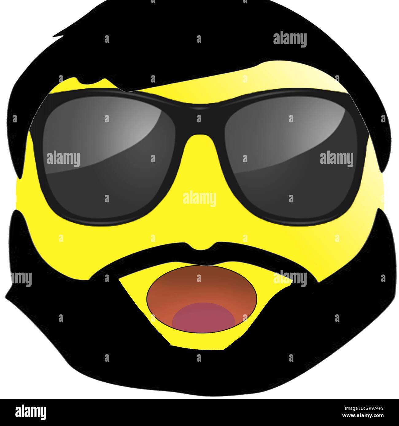 emoticon icon. Fashion emoticon. Emoticon with sunglasses mustache and