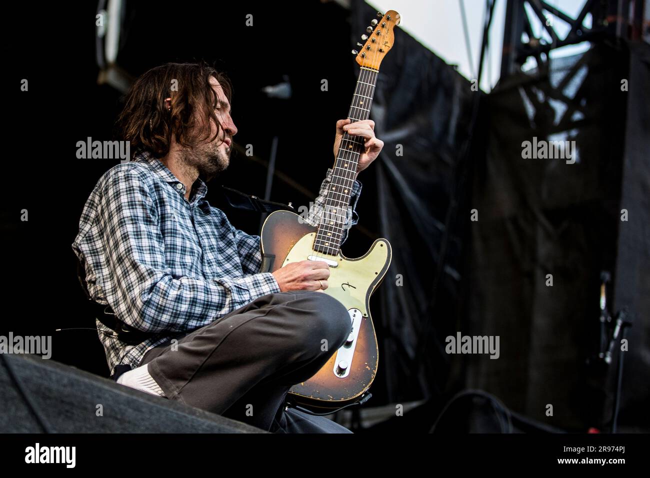 Odense, Denmark. 24th June, 2023. The American rock band Red Hot Chili Peppers performs a live concert during the Danish music festival Tinderbox 2023 in Odense. Here guitarist John Frusciante is seen live on stage. (Photo Credit: Gonzales Photo/Alamy Live News Stock Photo