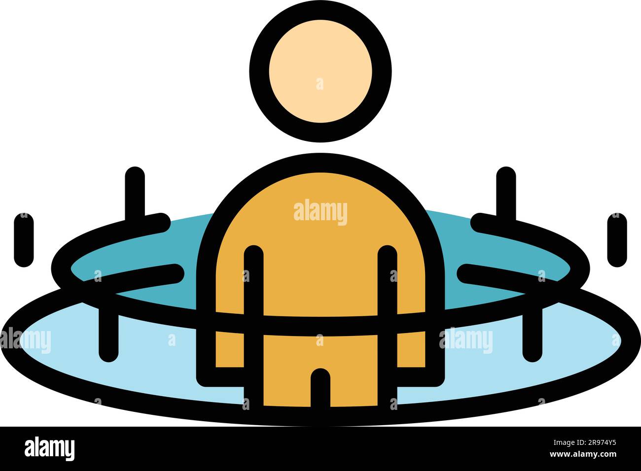 Human hologram projection icon. Outline Human hologram projection