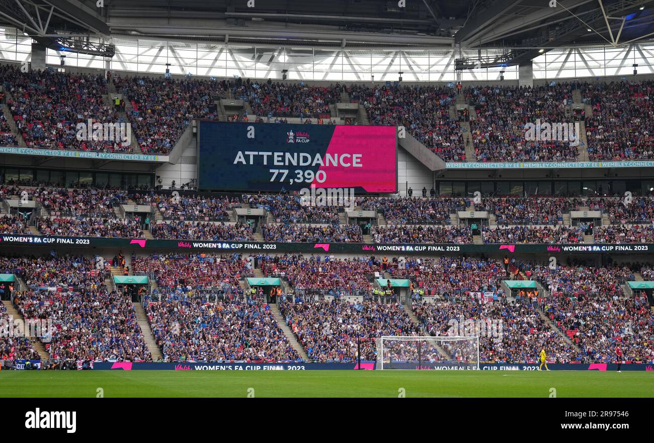 a record attendance of 77,390 shows on the scoreboard during the Women