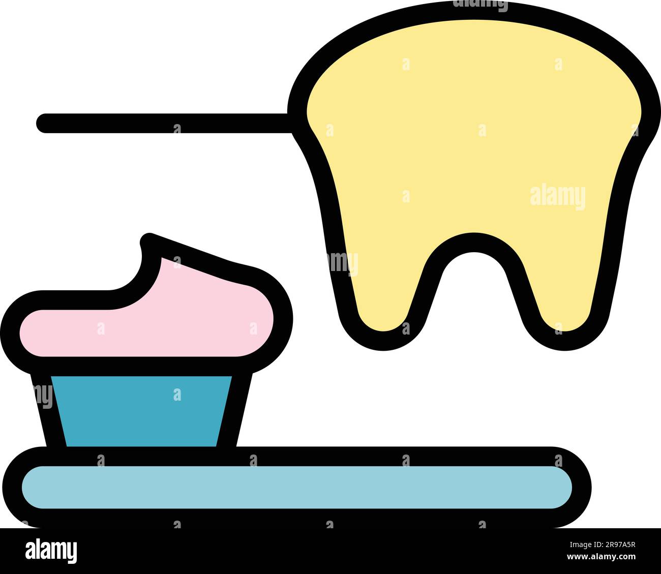 Toothpaste icon. Outline Toothpaste vector icon for web design isolated on white background color flat Stock Vector
