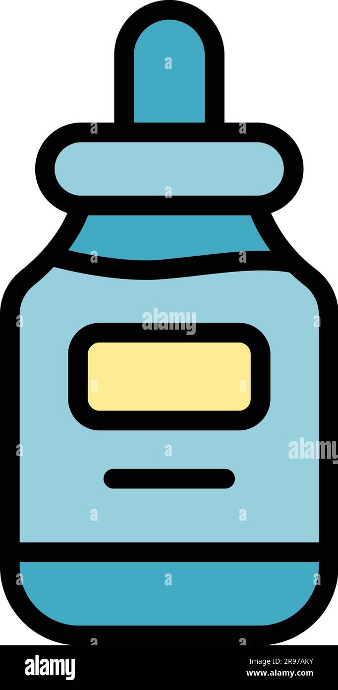 Korean cosmetics oil dropper icon. Outline Korean cosmetics oil dropper