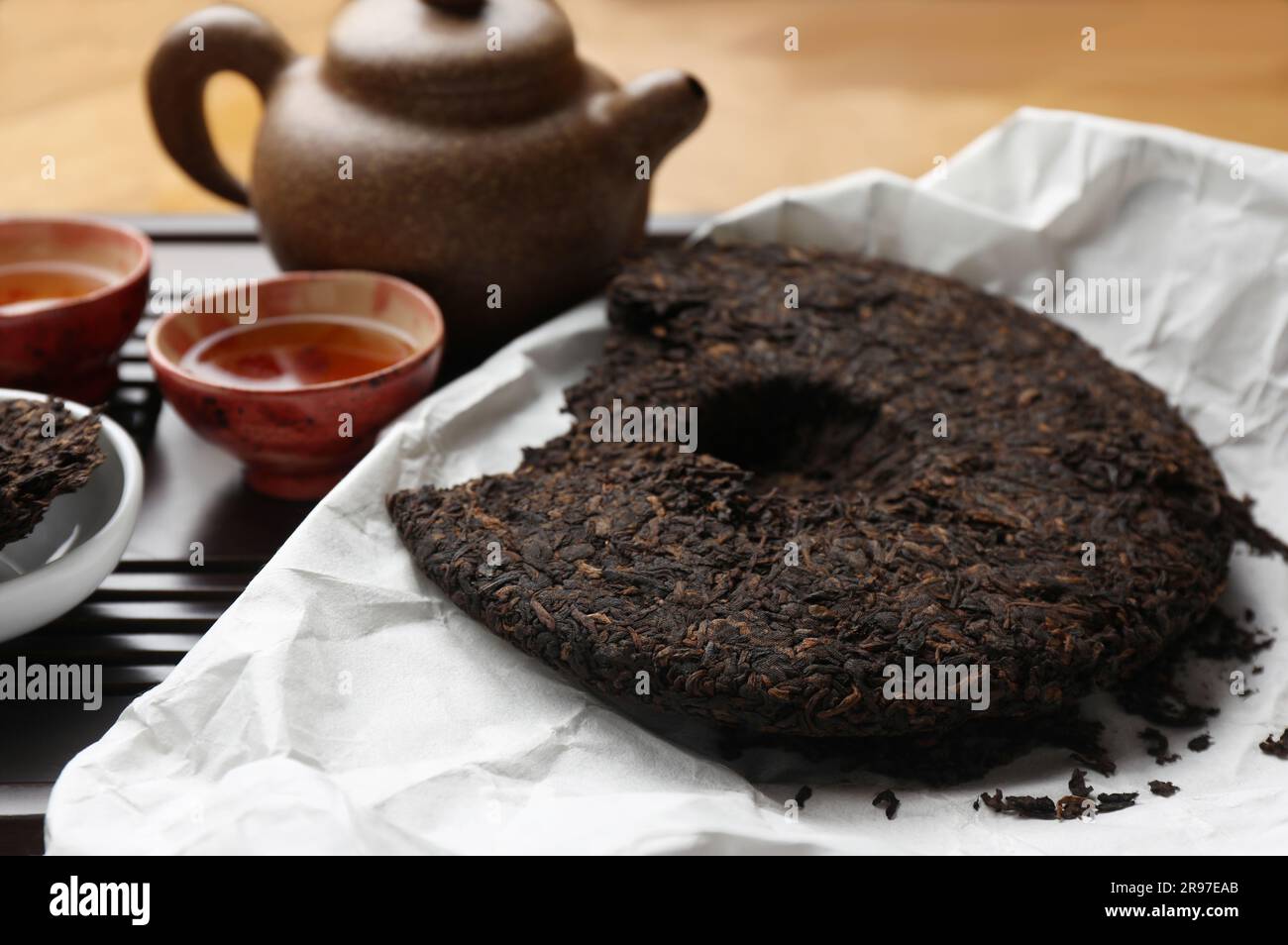 Fermented compressed tea leaves hi-res stock photography and images - Alamy