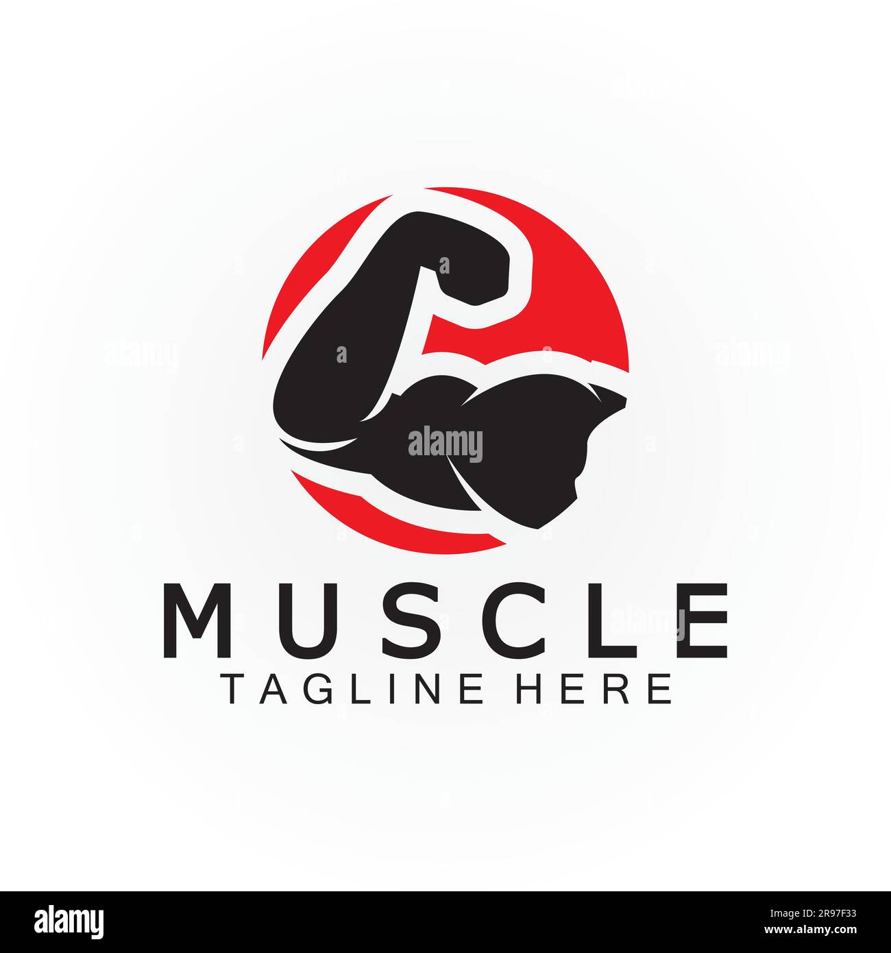 Biceps muscle icon logo vector design template. Stock Vector