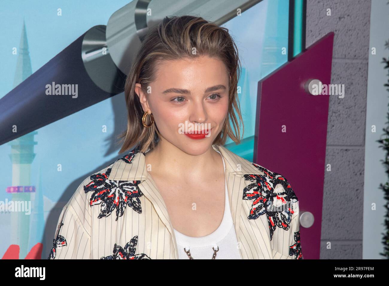 New York, New York, USA. 24th June, 2023. (NEW) Netflix's &quot;Nimona&quot; New York Screening. June 24, 2023, New York, New York, USA: Chloe Grace Moretz attends the New York Screening of Netflix's &quot;Nimona&quot; at AMC Lincoln Square Theater on June 24, 2023 in New York City. (Credit Image: © M10s/TheNEWS2 via ZUMA Press Wire) EDITORIAL USAGE ONLY! Not for Commercial USAGE! Stock Photo