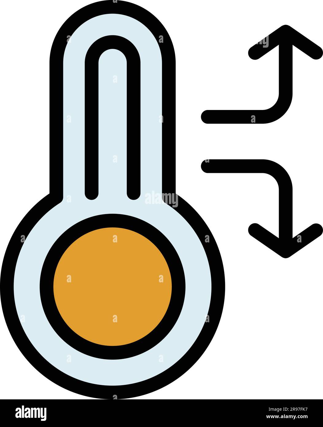 Repair air conditioner temperature icon. Outline Repair air conditioner