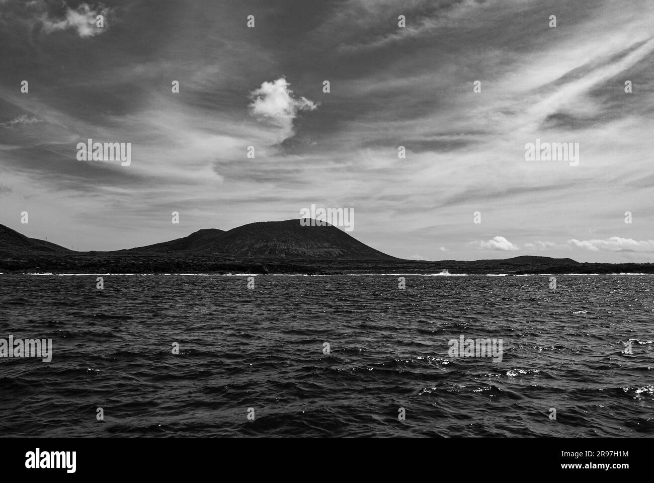Scenic view mountain sea Black and White Stock Photos & Images - Alamy