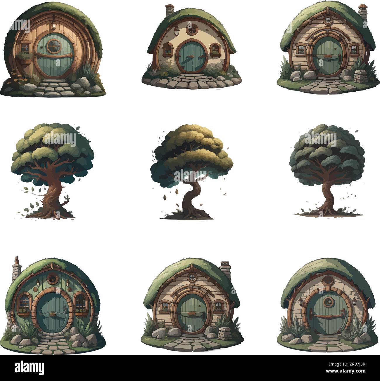 Beautiful art dwarf and hobbit house vector Stock Vector Image & Art ...