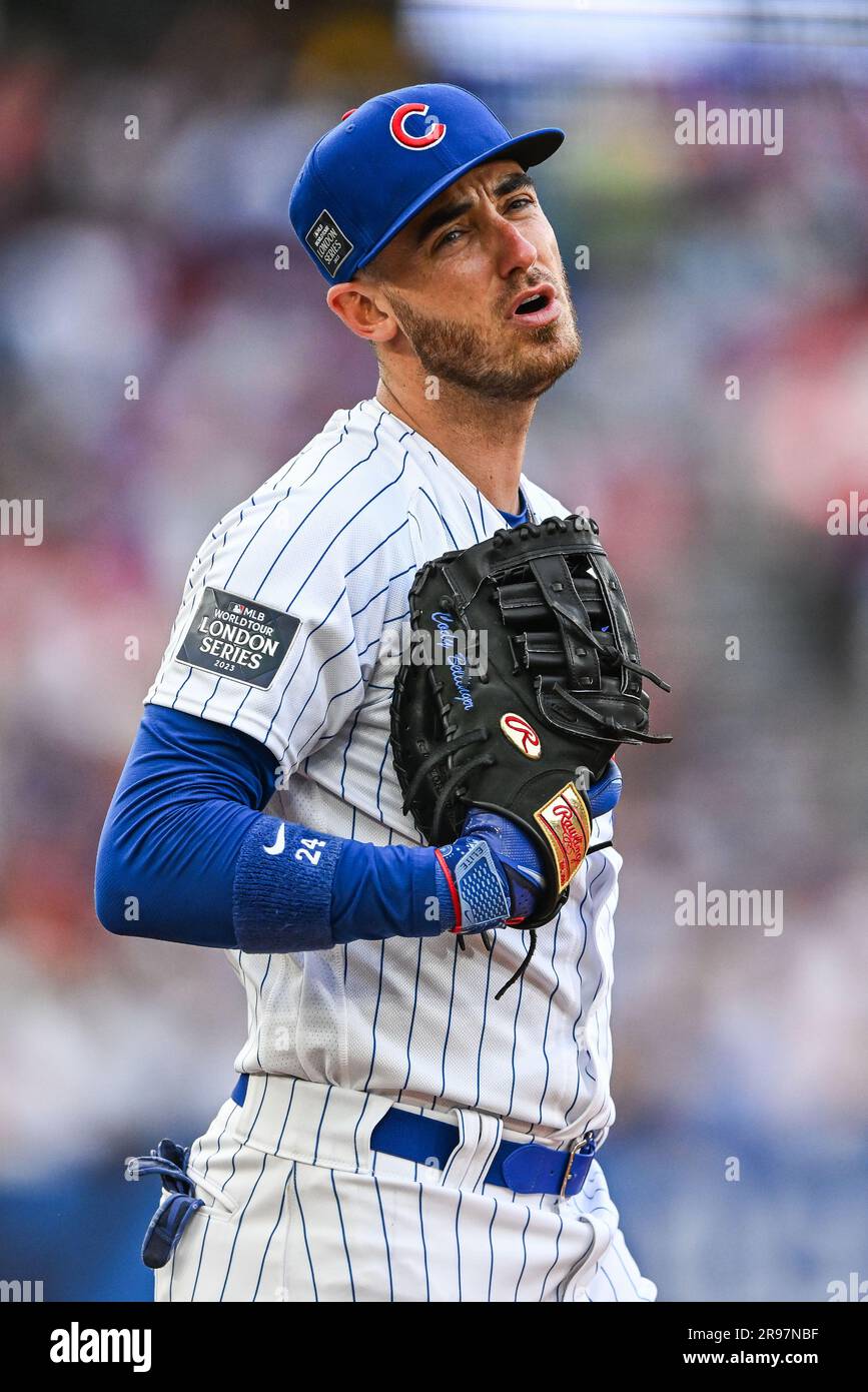 Cody Bellinger #24 of the Chicago Cubs during the 2023 MLB London