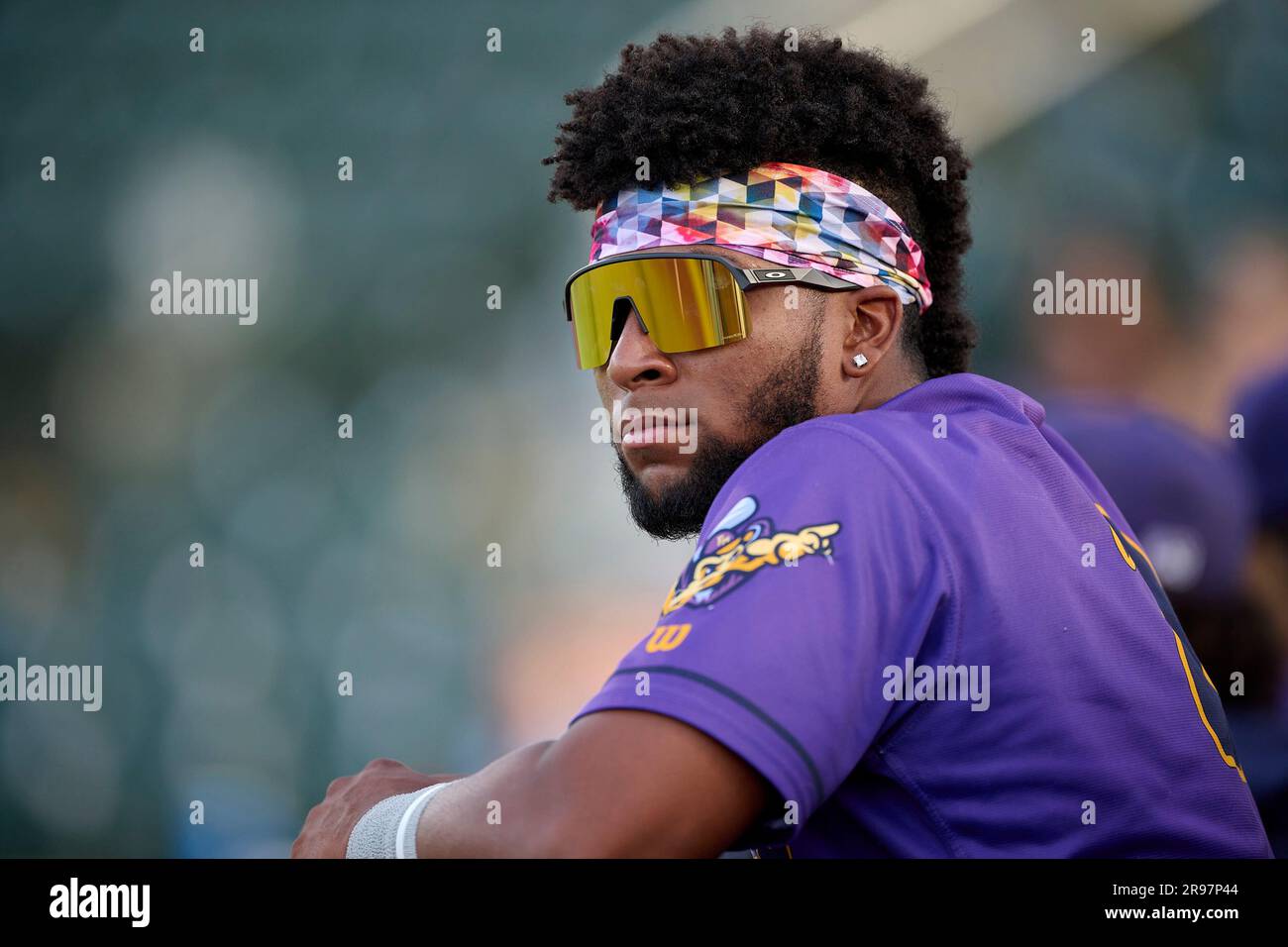 Fort Myers Mighty Mussels Yohander Martinez (2) during an MiLB Florida