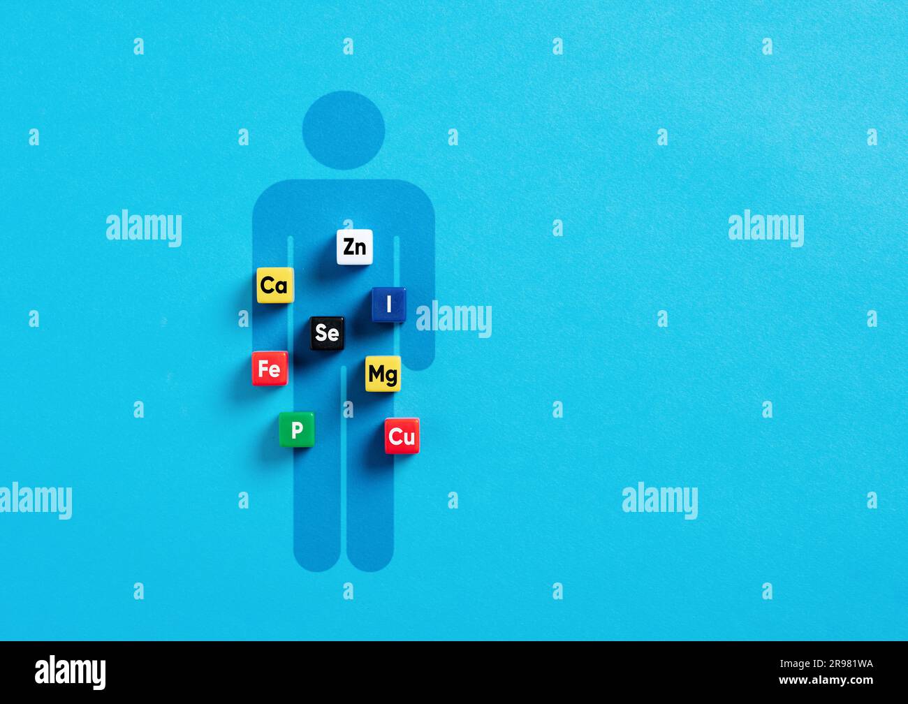 Essential minerals for body and health. Health care concept. Mineral