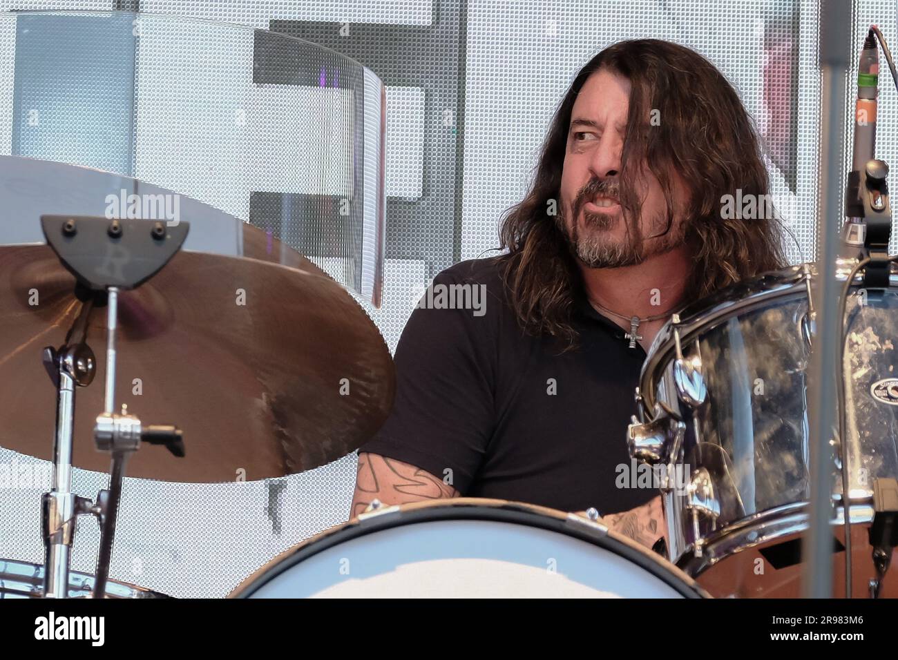 Pilton UK 24th June 2023 David Eric Grohl former drummer of Pilton UK 24th June 2023 David Eric Grohl former drummer of