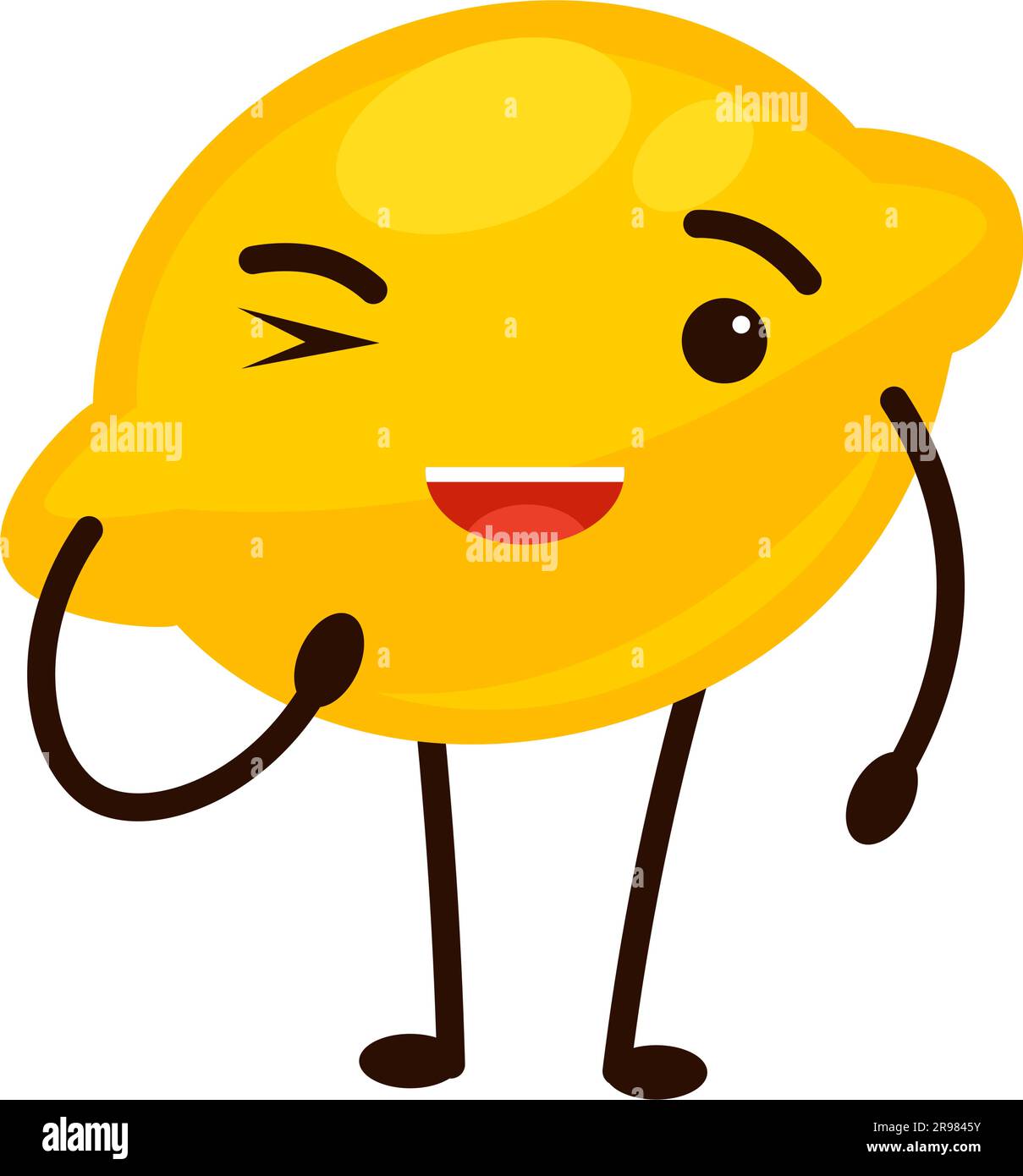 Sour lemon character with winking expressions stock vector image art