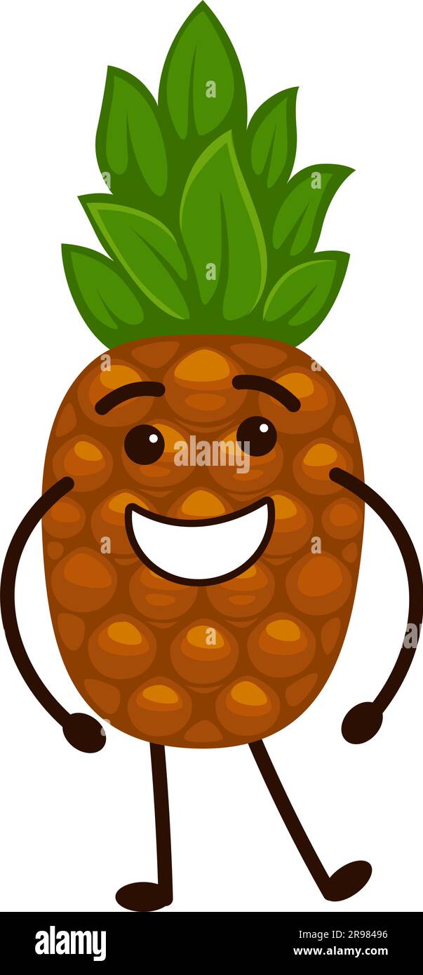 Cheerful and funny pineapple personage vector Stock Vector Image & Art ...