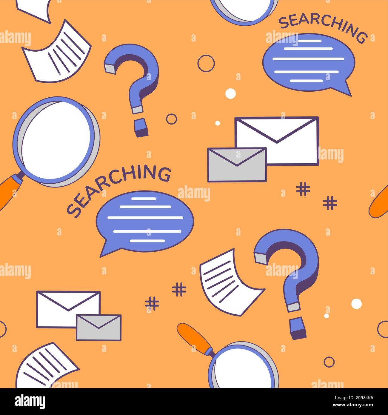 Searching answer for question, seamless pattern Stock Vector