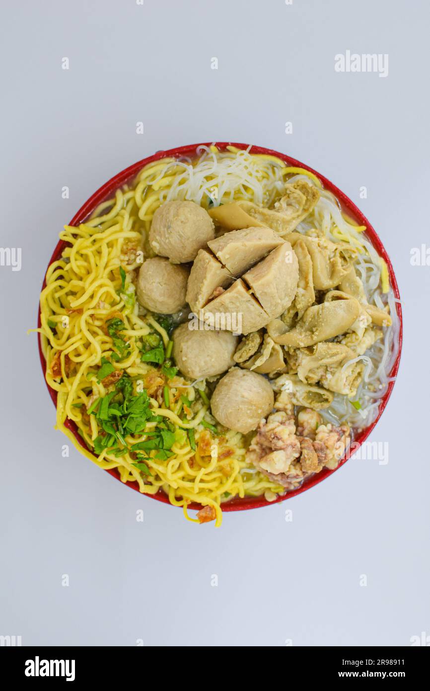 Indonesian Food: Photo products of various variants of Meatballs with