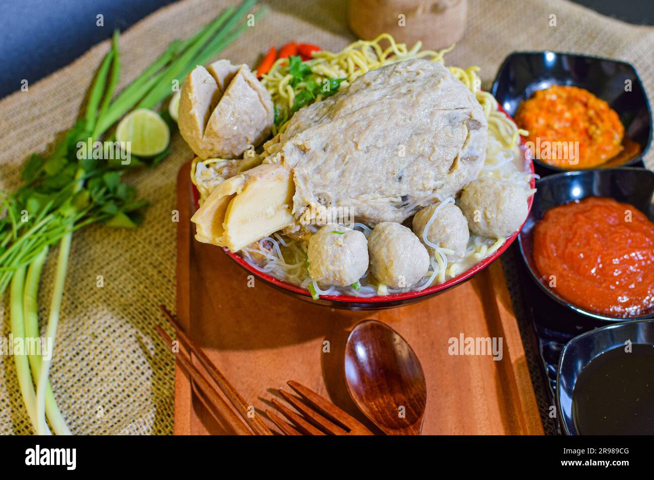 Indonesian Food: Photo products of various variants of Meatballs with