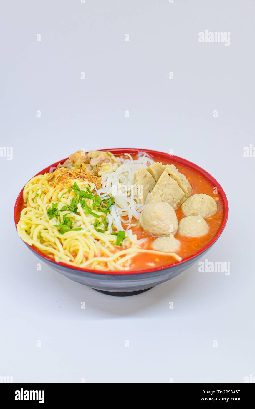 Indonesian Food: Photo products of various variants of Meatballs with