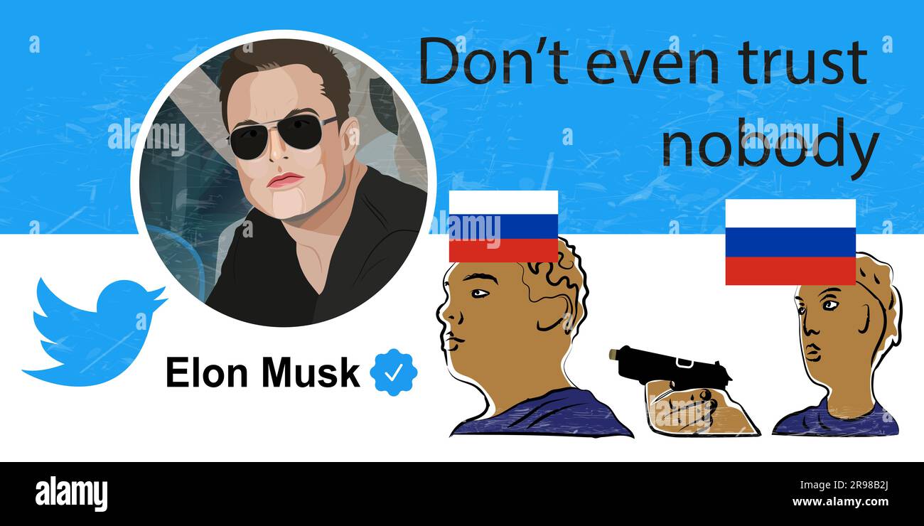 June 24, 2023 Elon Musk tweeted live Mario Naufal on Interesting Spaces  about the Wagner Rebellion Stock Photo - Alamy